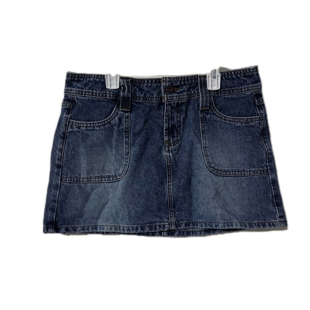 LEI Denim Mini Skirt Pockets Y2K Utility Gear, Size 9
